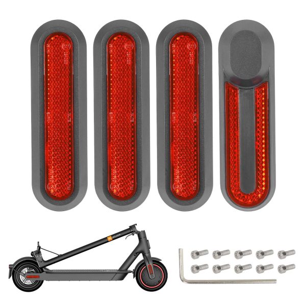 4 pcs refitting gray decorative shells+red reflector bars for M365 1S Pro Pro2 and Lite