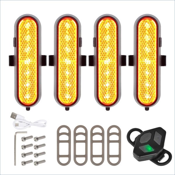 Ulip yellow 4 sets of rechargeable turn signal light with remote control