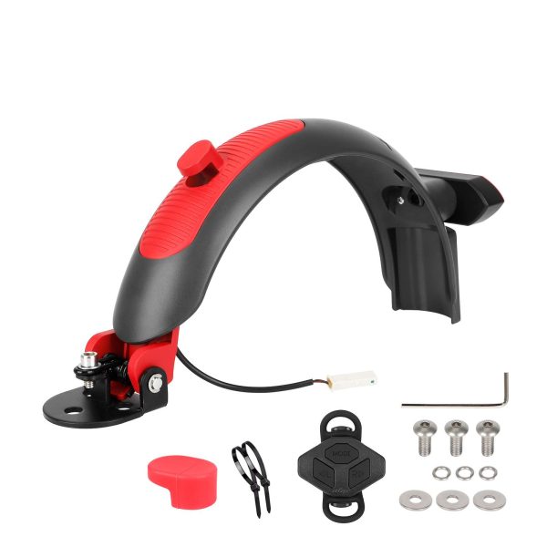 Gray-Red Ulip Superior Rear Fender with aluminium and turn signal light for Xiaomi scooters