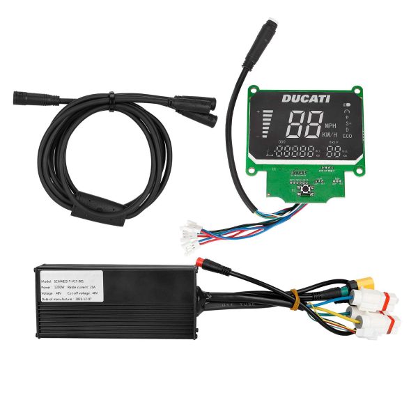 DUCATI 48V 1200W display+controller+cable set for dual brake (Conector XT90)