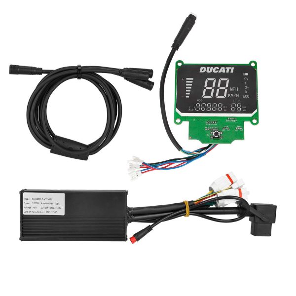 DUCATI 48V 1200W display+controller+cable set for single brake (Conector C18)