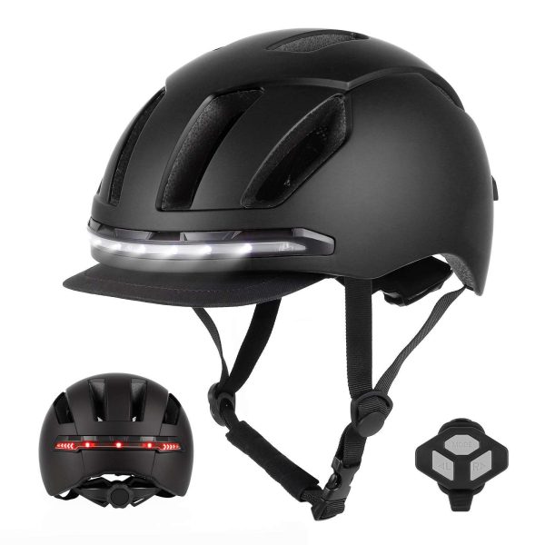 Black Smart helmet with Wireless Handlebar Remote Control