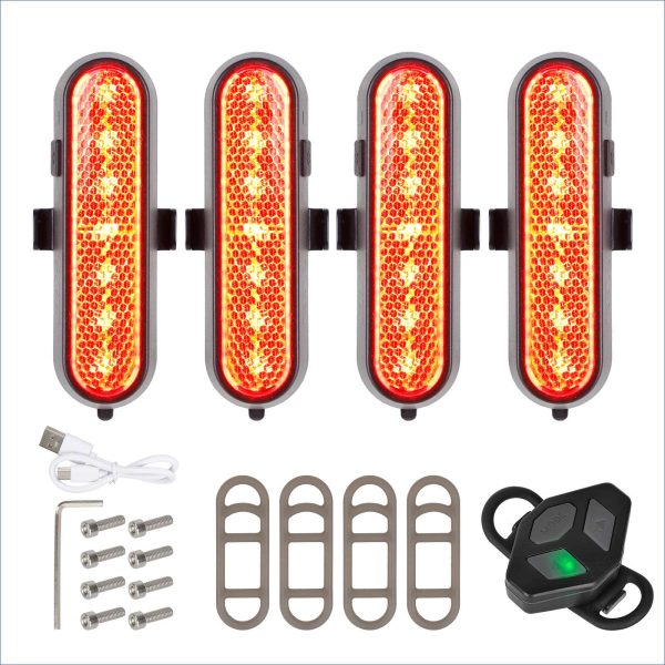Ulip red 4 sets of rechargeable turn signal light with remote control