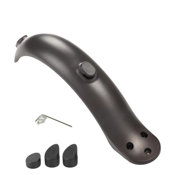Black rear fender with hook and caps of screws for M365 scooter